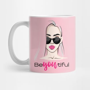 Be-YOU-Tiful - Beautiful- Motivational Phrase, Positive Quote Mug